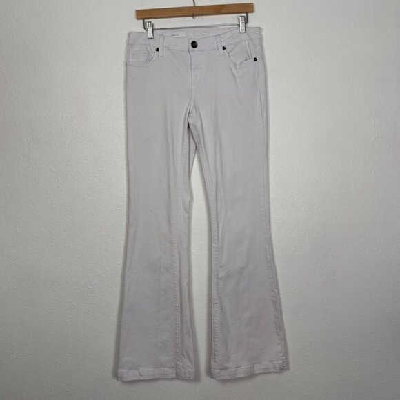 Kut from the Kloth CHRISSY White Minimalist Bohemian Flare Pants Size: 8 - Picture 2 of 13